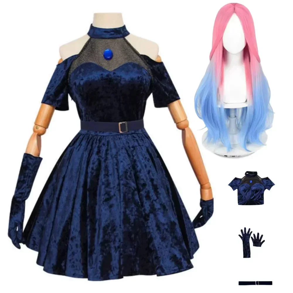 미지 코스프레 의상 애니메이션 외계인 무대 코스프레 의 - Anime Cosplay Blue Hair 리뷰 및 가격