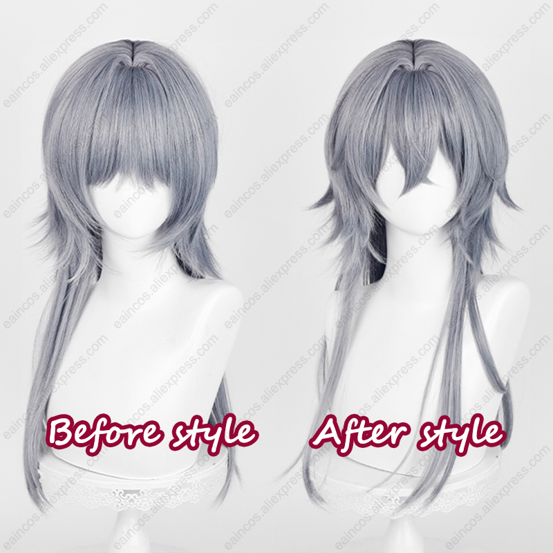 Arknights 로고 코스프레 가발 62cm 긴 파란 - Anime Cosplay Blue Hair 리뷰 및 가격