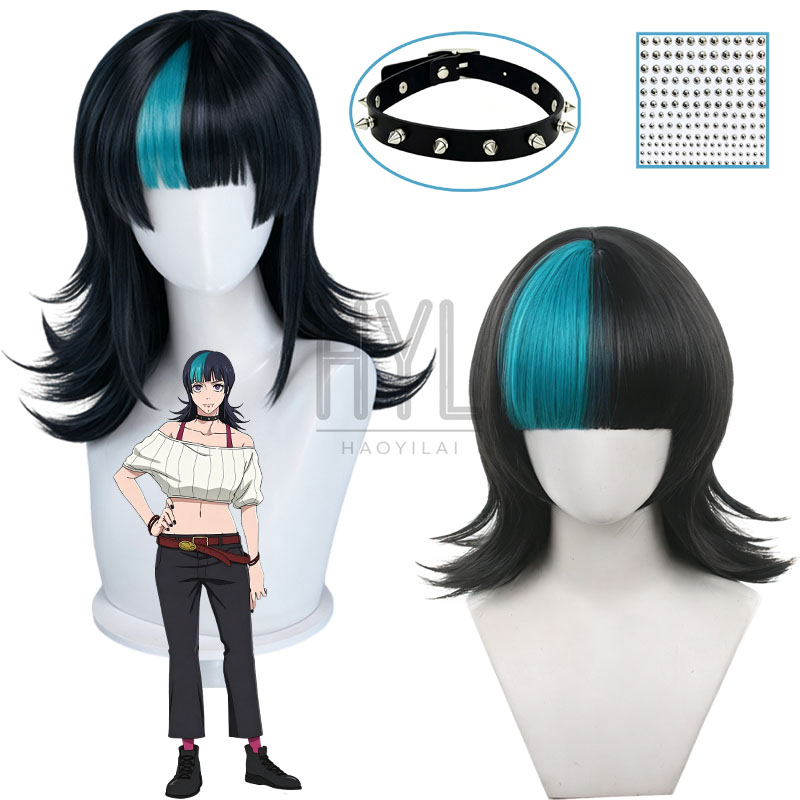 애니메이션 키라라 호시 코스프레 가발 블랙 블루 짧은  - Anime Cosplay Blue Hair 리뷰 및 가격