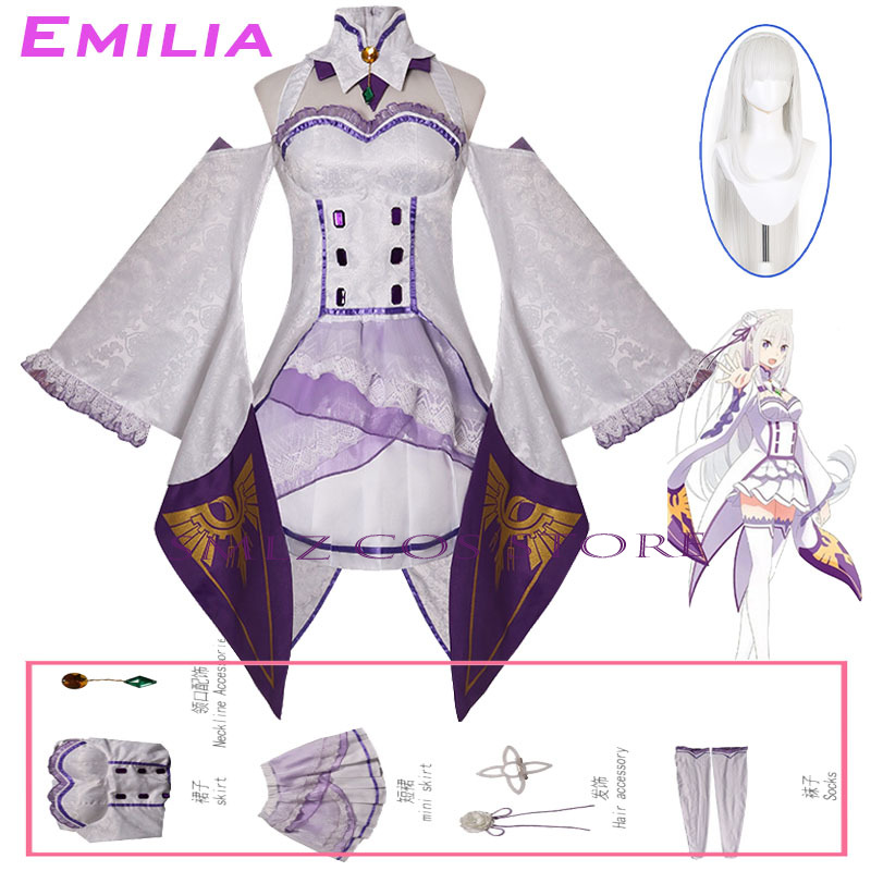 에밀리아 코스프레 애니메이션 Re Zero Kara H - Anime Cosplay Ladies 리뷰 및 가격