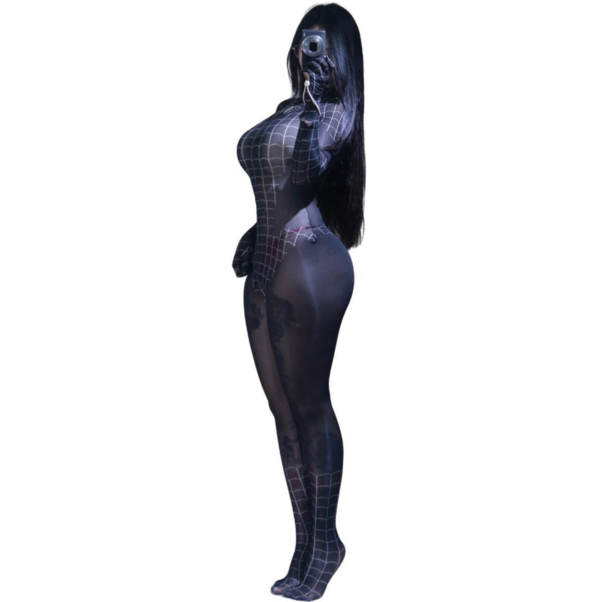 여성 섹시 울트라씬 스판덱스 탄성 시스루 타이트 원피스 - Anime Cosplay Jumpsuit 리뷰 및 가격
